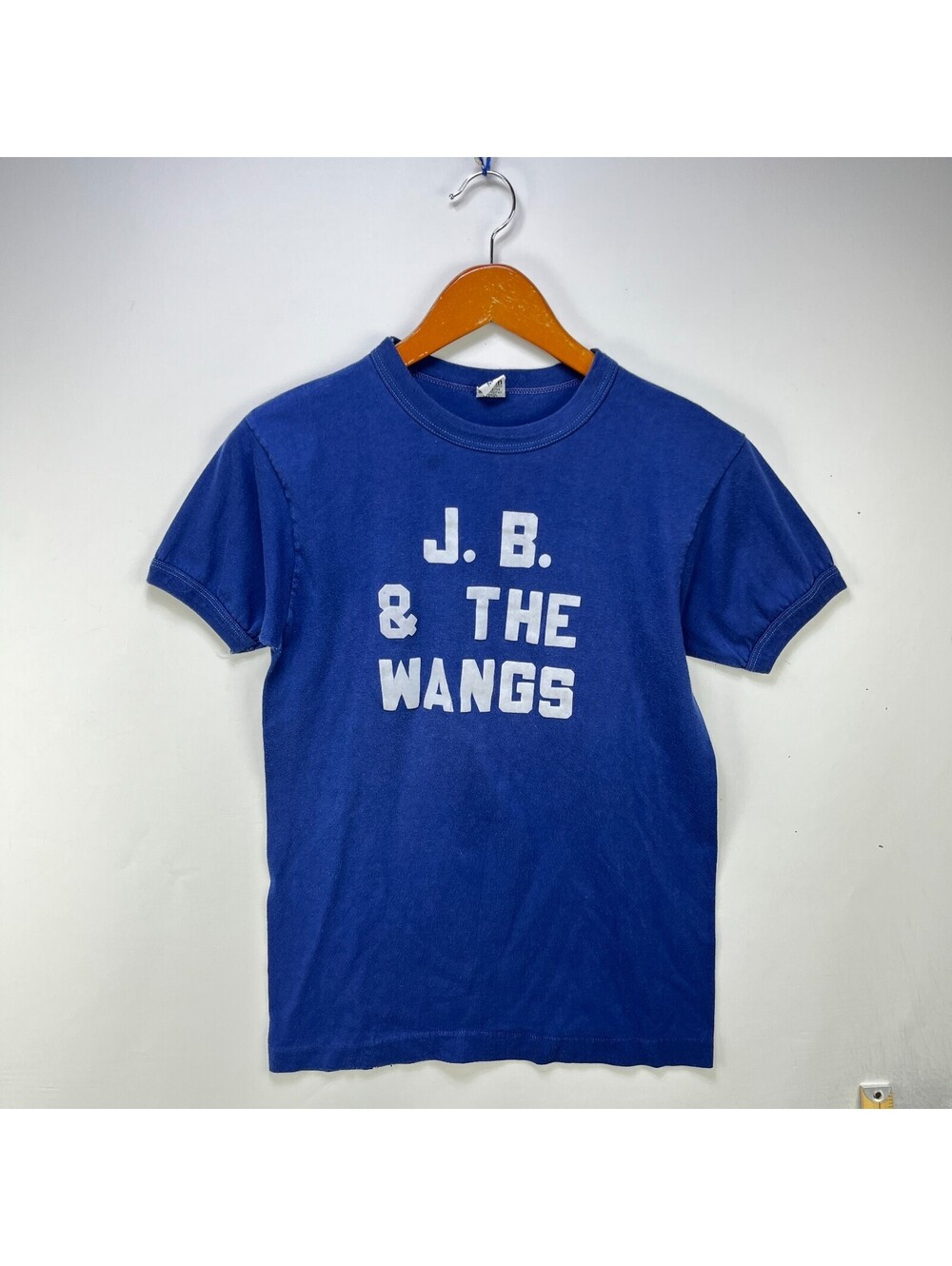 Vintage 70s Ringer J.B. & The Wangs Blue Shirt Medium Tiger